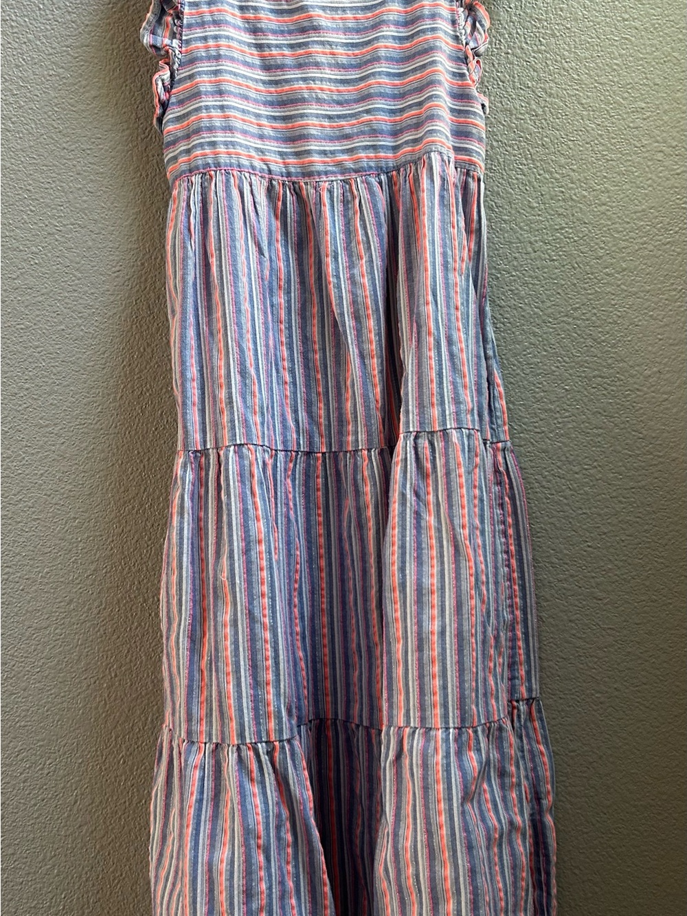 Cat & Jack Blue and Pink Striped Tiered Sundress